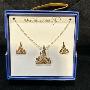 Disney Necklace & Earrings Set - 50th Anniversary - Cinderella Castle